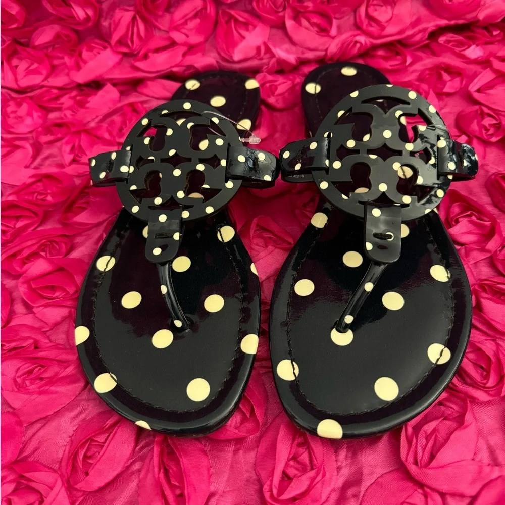 Tory Burch Miller Sandals Patent Leather Navy Classic